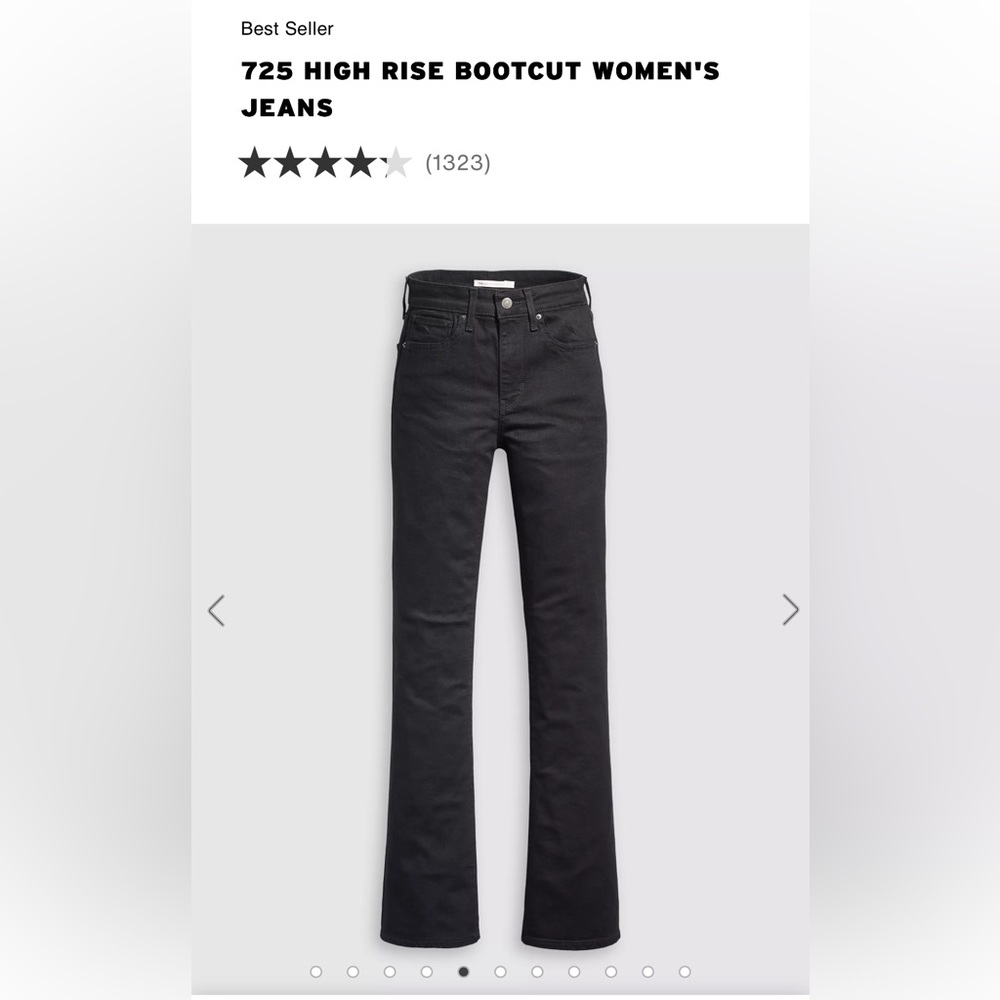 725 High Rise Bootcut Women's Jeans - Black size 24x32